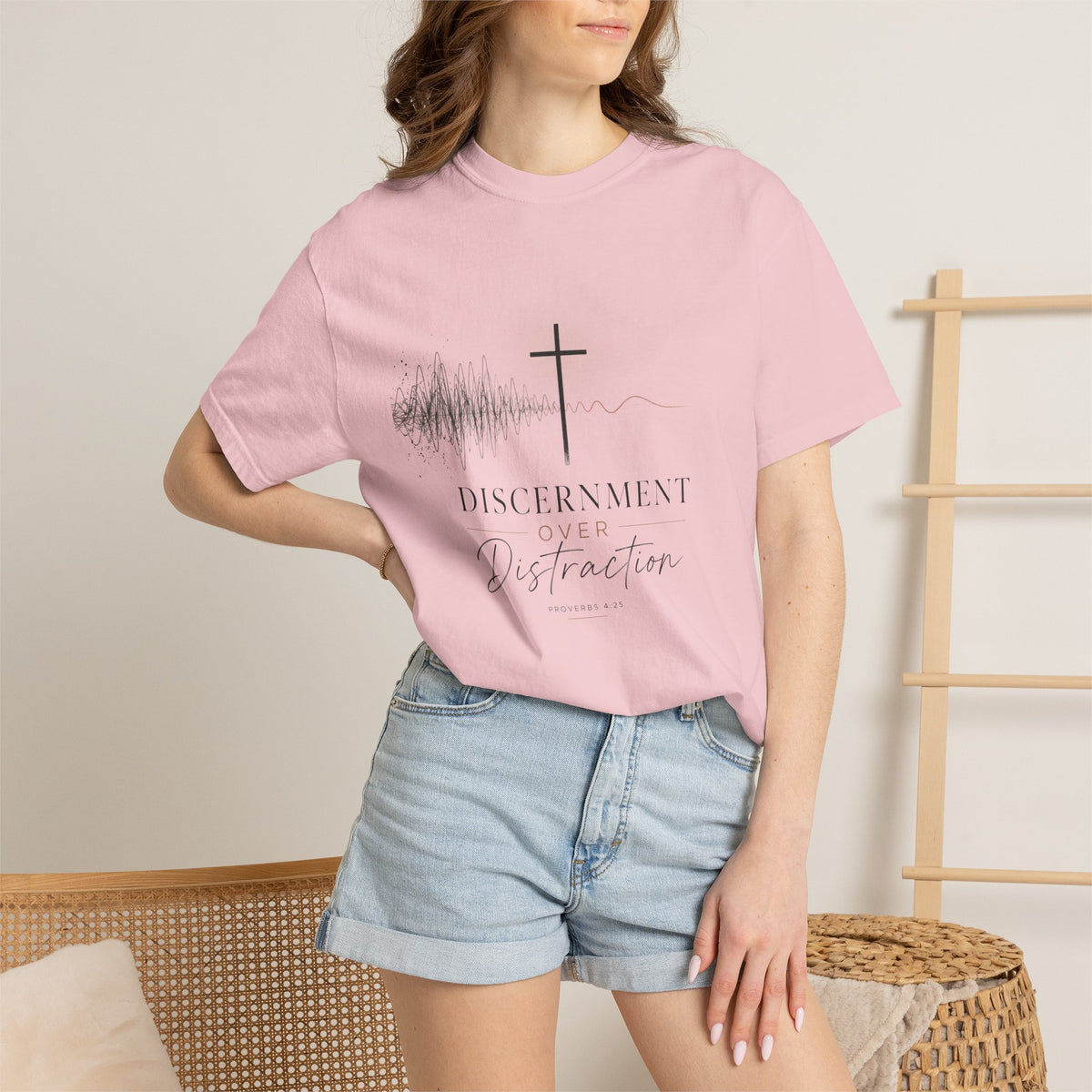 Discernment Over Distraction Cross T-Shirt