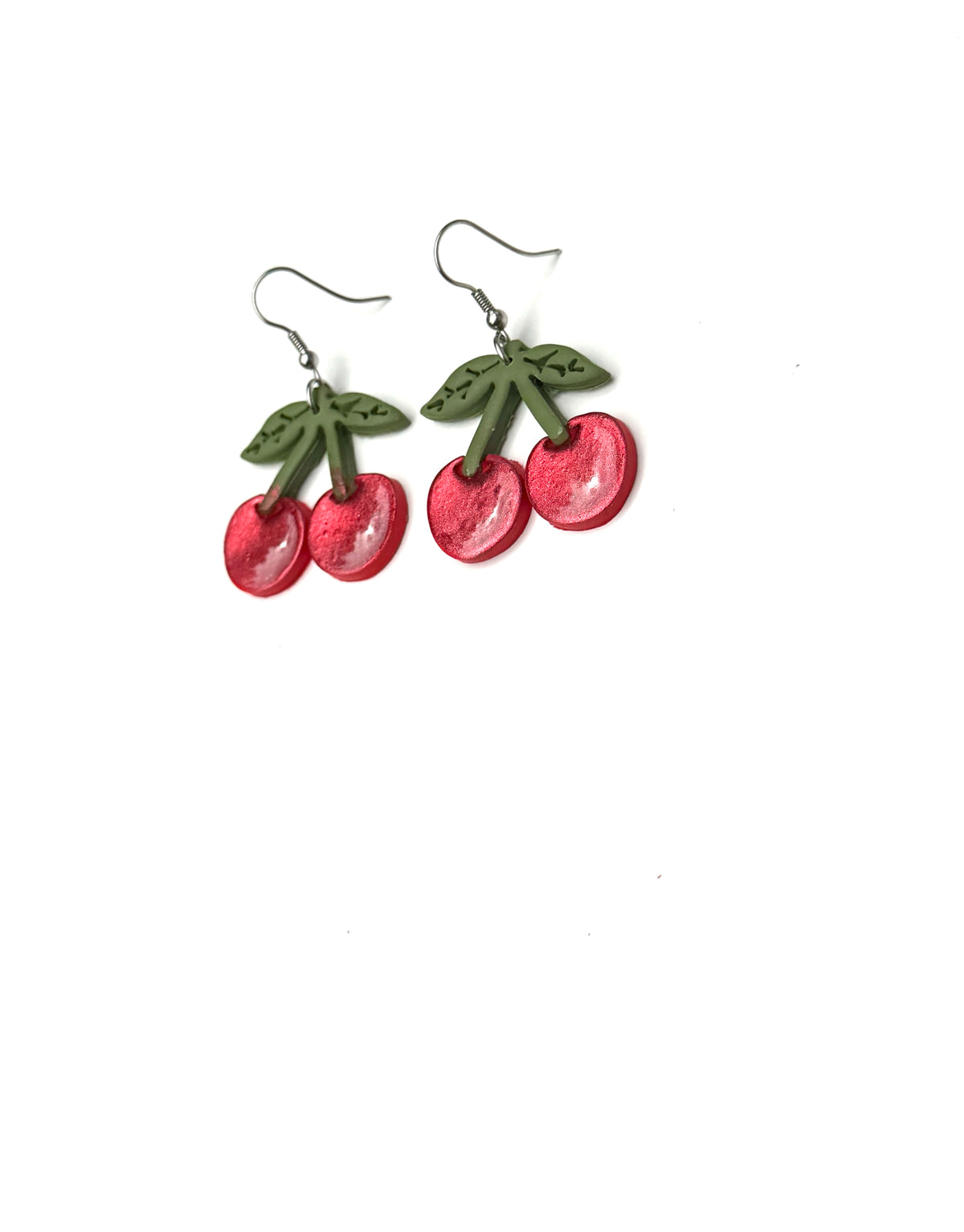 Cherry Clay Dangle Earrings