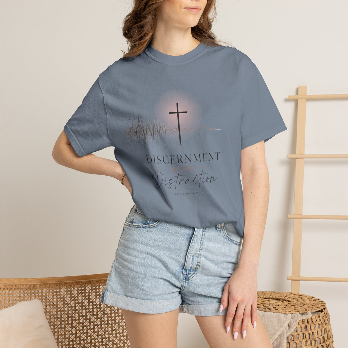 Discernment Over Distraction Cross T-Shirt