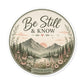 Be Still & Know Mountain Vinyl Sticker — Psalm 46:10
