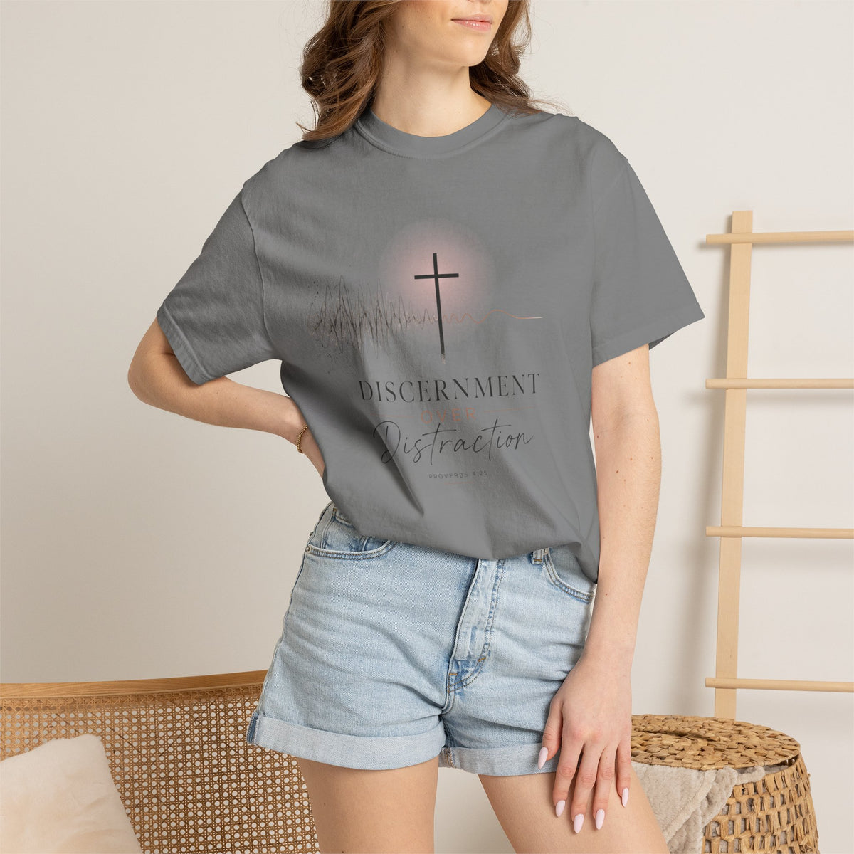 Discernment Over Distraction Cross T-Shirt