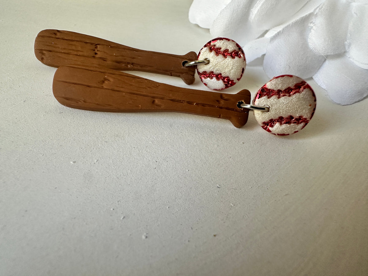 Baseball & Softball Polymer Clay Dangle Earrings