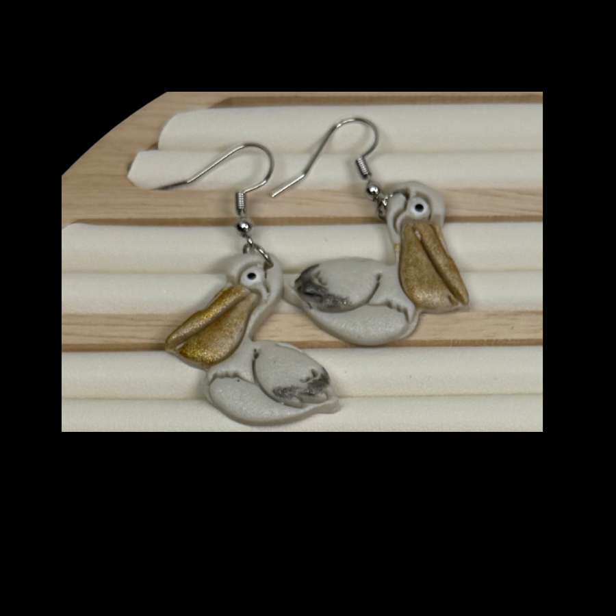 Pelican Clay Dangle Earrings