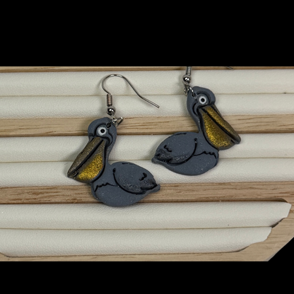 Pelican Clay Dangle Earrings