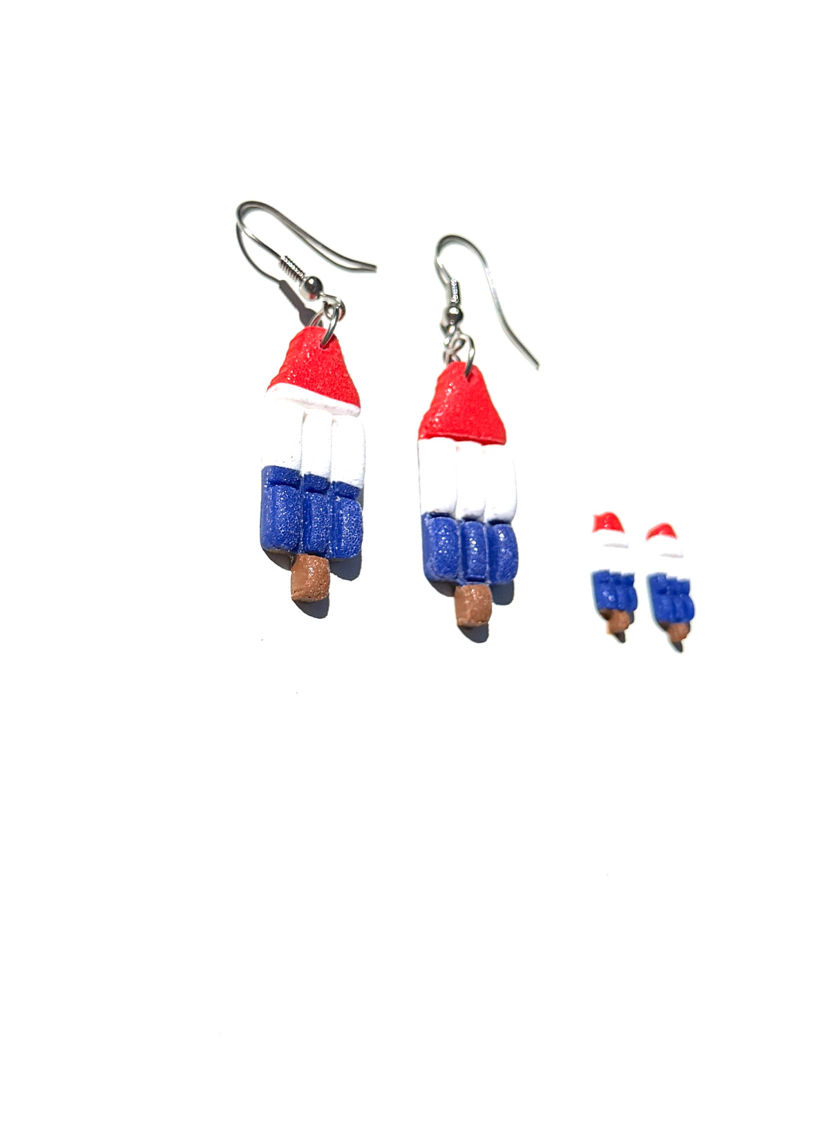 Patriotic Popsicle Clay Earrings