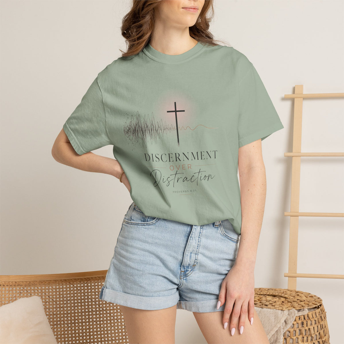 Discernment Over Distraction Cross T-Shirt