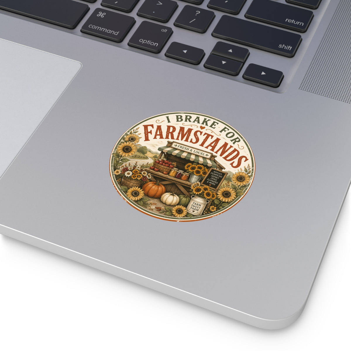 I Brake for Farmstands Round Vinyl Sticker