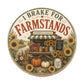 I Brake for Farmstands Round Vinyl Sticker