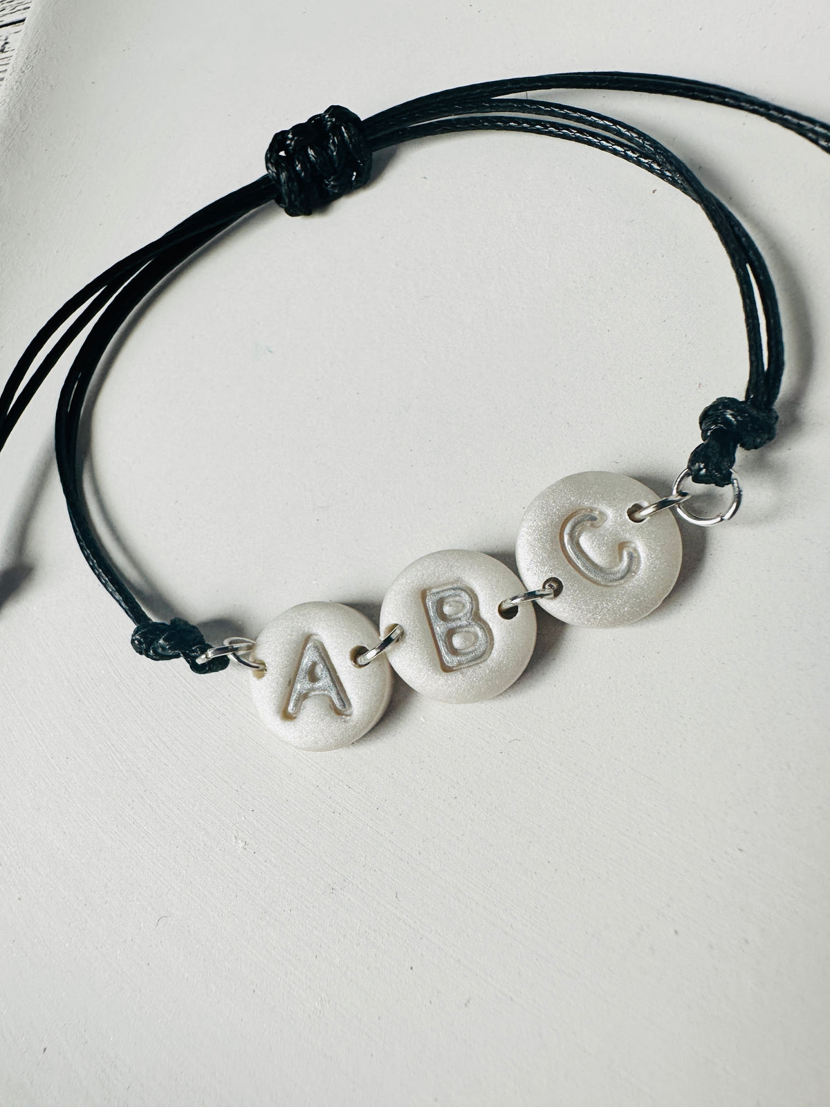 Enchanted Initial Polymer Clay Adjustable Bracelet