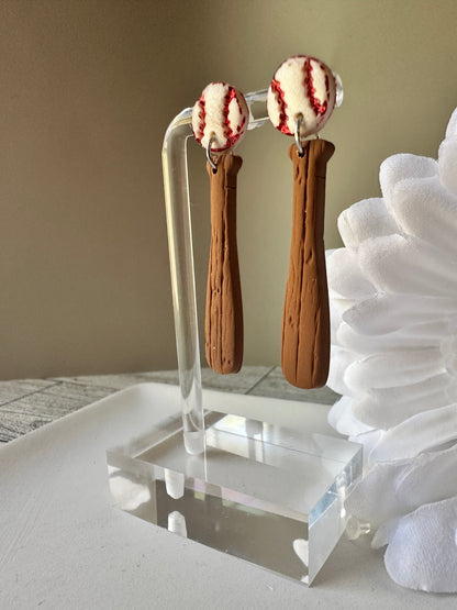 Baseball & Softball Polymer Clay Dangle Earrings