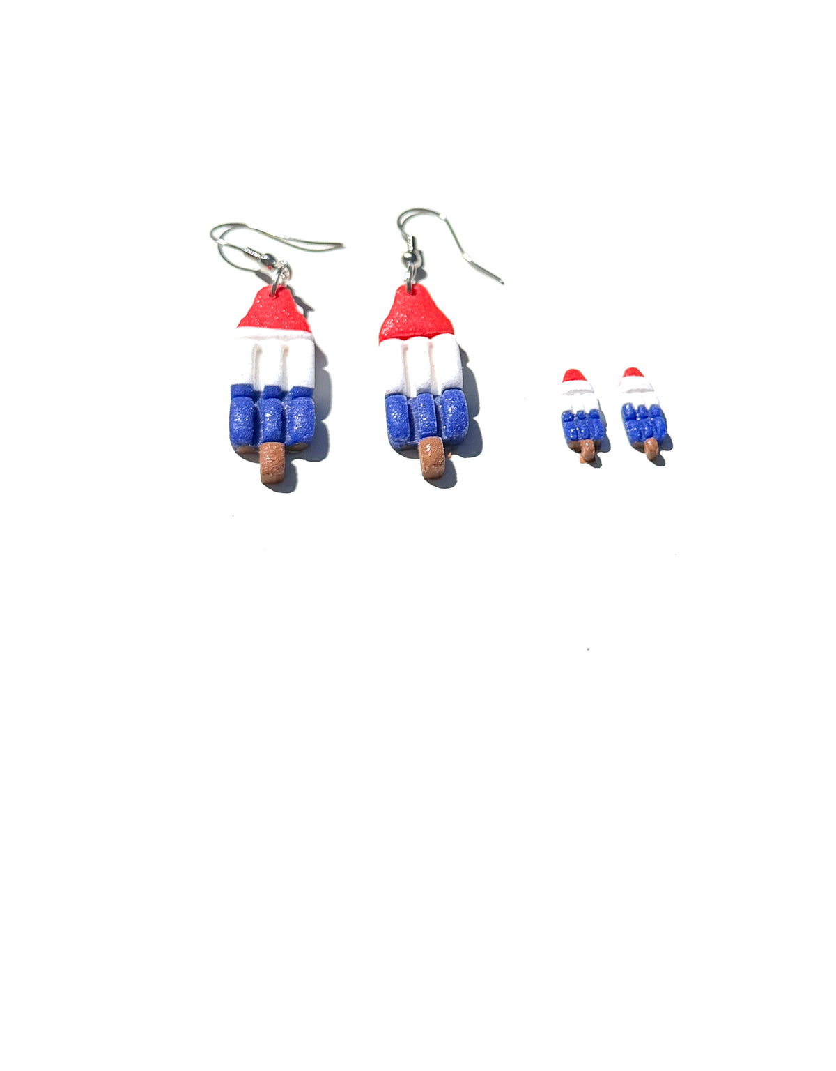 Patriotic Popsicle Clay Earrings