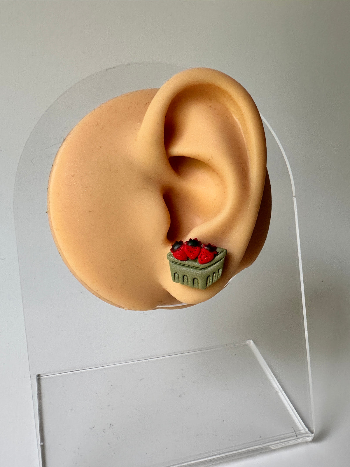 Strawberry Basket | Fruit | Polymer Clay Stud Earrings
