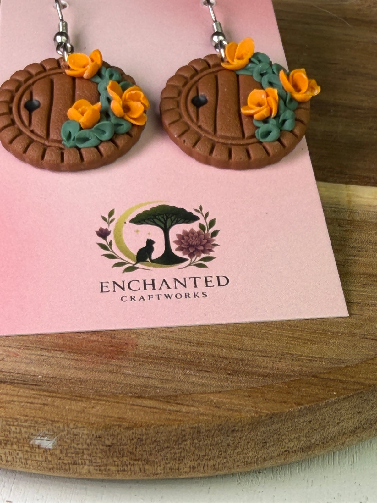 Enchanted Hobbit | Fairy Door polymer Clay Dangle Earrings