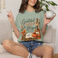 Grateful Thankful Blessed T-Shirt — Fall Pumpkin & Cross Thanksgiving Tee