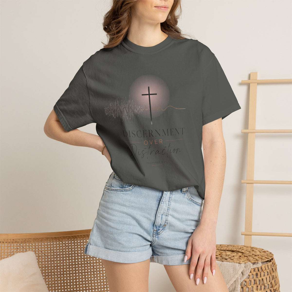 Discernment Over Distraction Cross T-Shirt