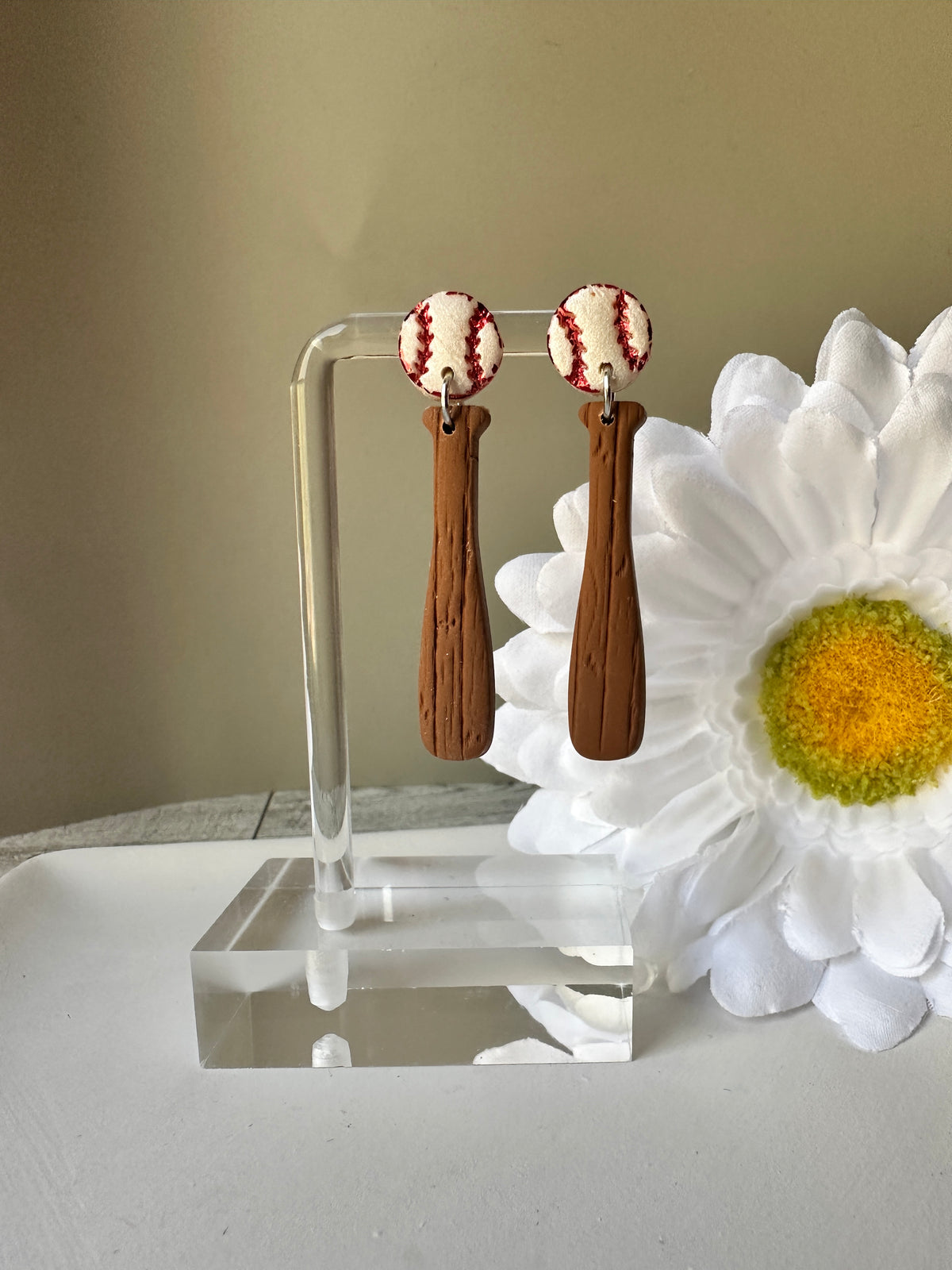 Baseball & Softball Polymer Clay Dangle Earrings