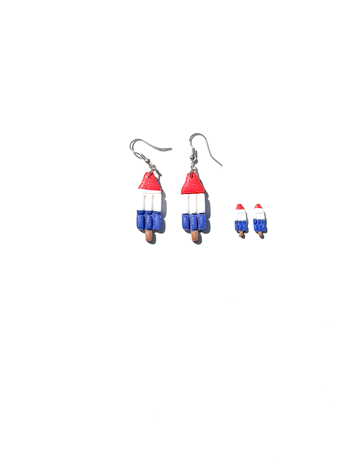 Patriotic Popsicle Clay Earrings