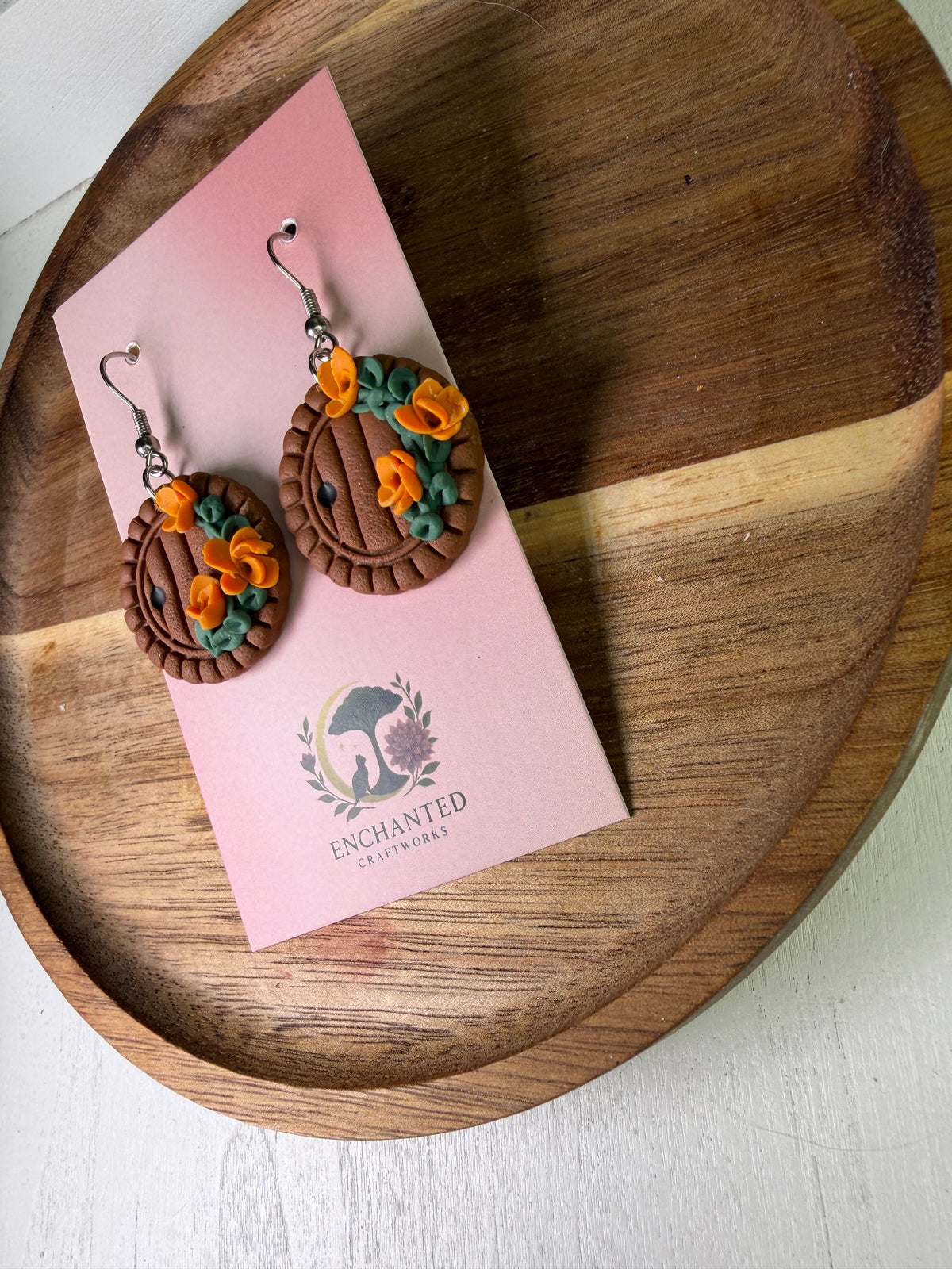 Enchanted Hobbit | Fairy Door polymer Clay Dangle Earrings