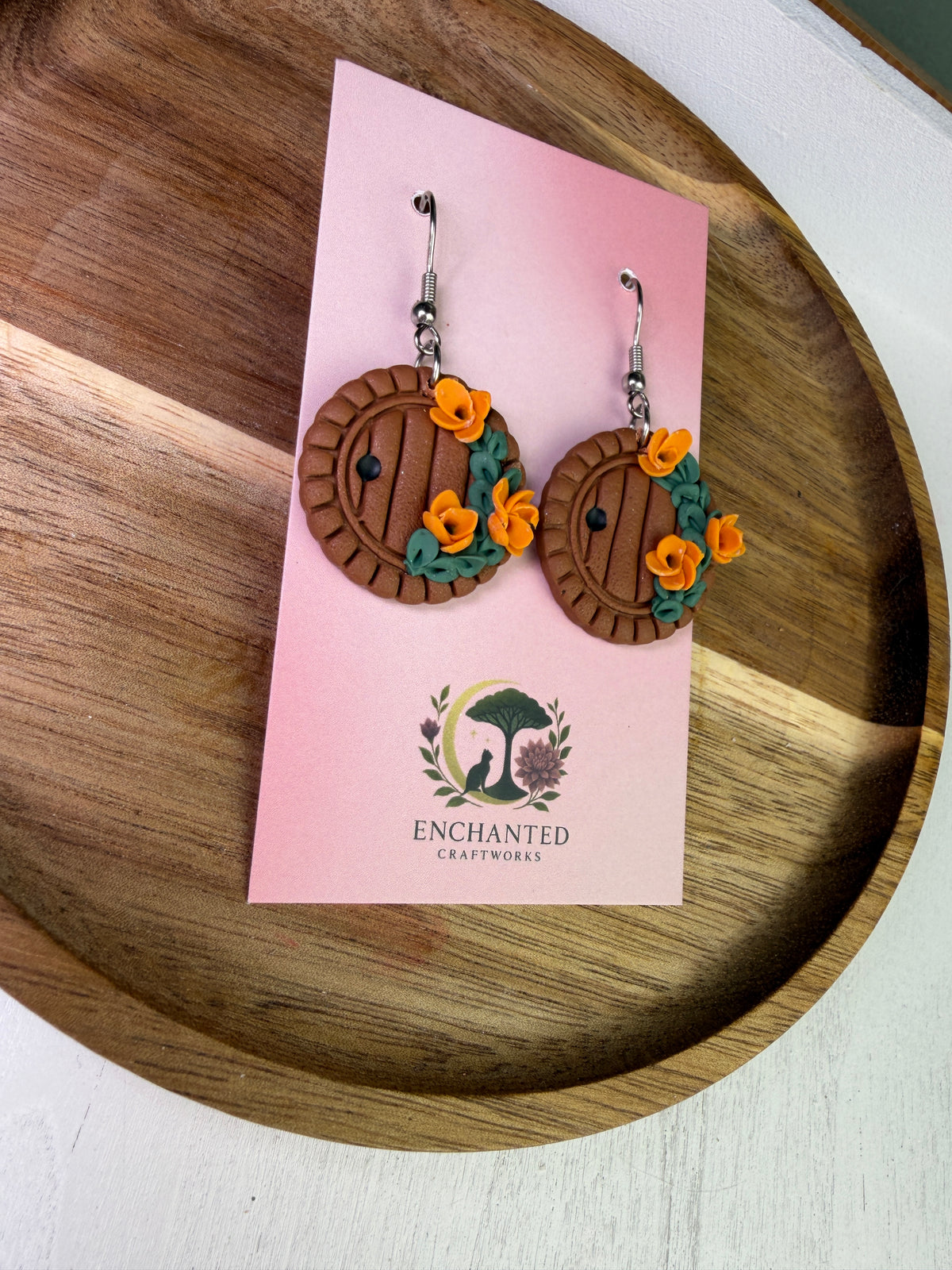 Enchanted Hobbit | Fairy Door polymer Clay Dangle Earrings