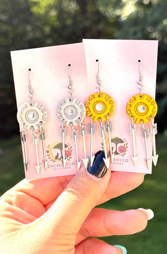 12 Gauge Shell Arrow Dangle Earrings