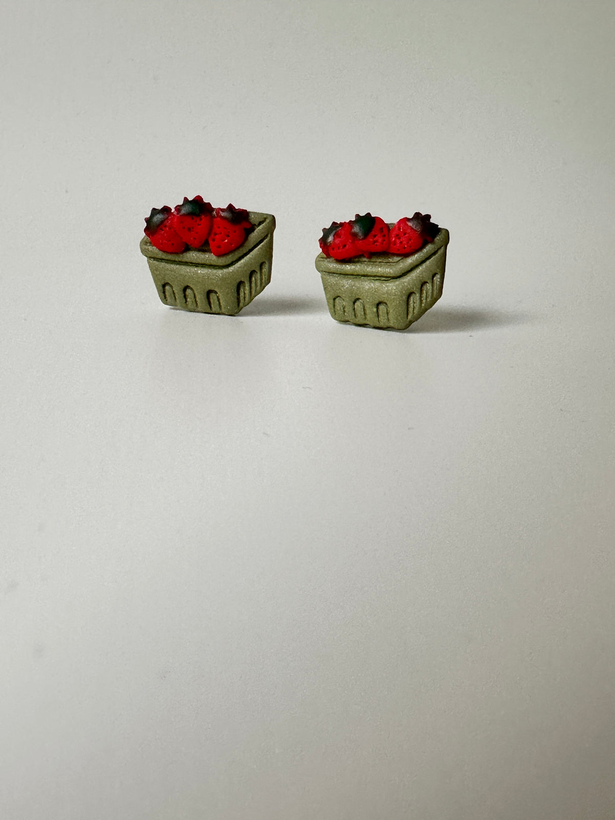 Strawberry Basket | Fruit | Polymer Clay Stud Earrings