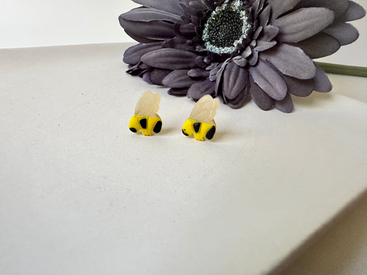 Enchanted Bee | Pollinator Polymer Clay Stud Earring