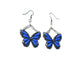 Blue Butterfly Chain-Link Clay Dangle Earrings