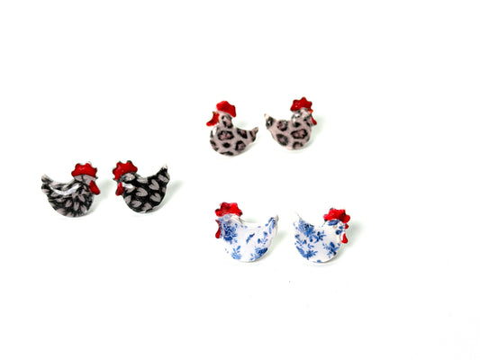 Chicken Clay Stud Earrings