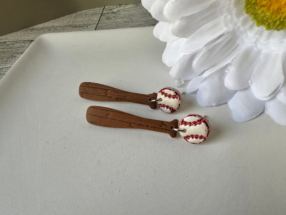 Baseball & Softball Polymer Clay Dangle Earrings