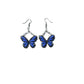 Blue Butterfly Chain-Link Clay Dangle Earrings