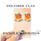 Cute Bat Pie Clay Dangle Earrings