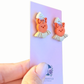 Cute Bat Pie Clay Dangle Earrings