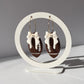 Football Bow Polymer Clay Hoop Earrings