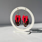 Football Bow Polymer Clay Hoop Earrings