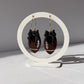 Football Bow Polymer Clay Hoop Earrings
