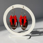 Football Bow Polymer Clay Hoop Earrings