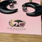 Celestial Crescent Moon Clay Dangle Earrings