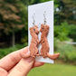 Weasel Earrings, Hand Painted Polymer Clay Animal Dangle Earrings