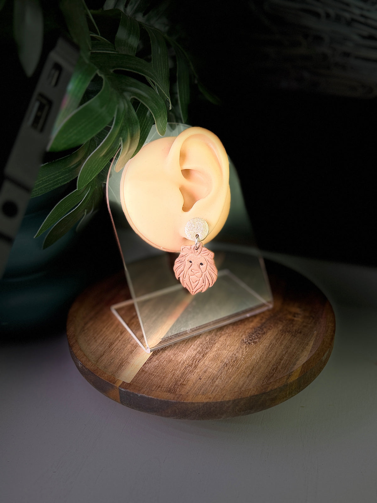 Leo Zodiac Lion Dangle Polymer Clay Earrings