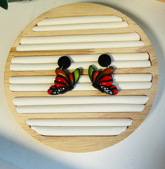 Meadowwing  Butterfly Polymer Clay Dangles