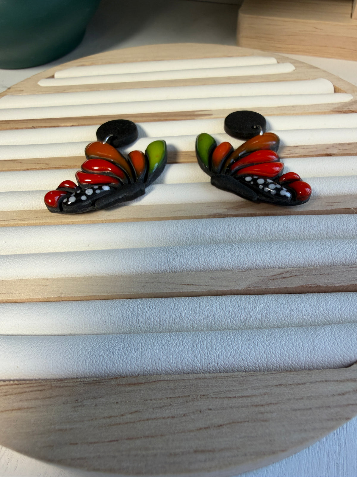 Meadowwing  Butterfly Polymer Clay Dangles