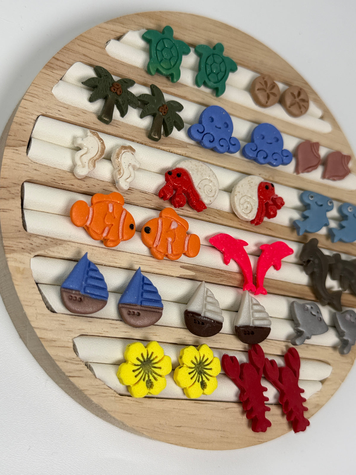 Coastal Polymer Clay Stud Collection