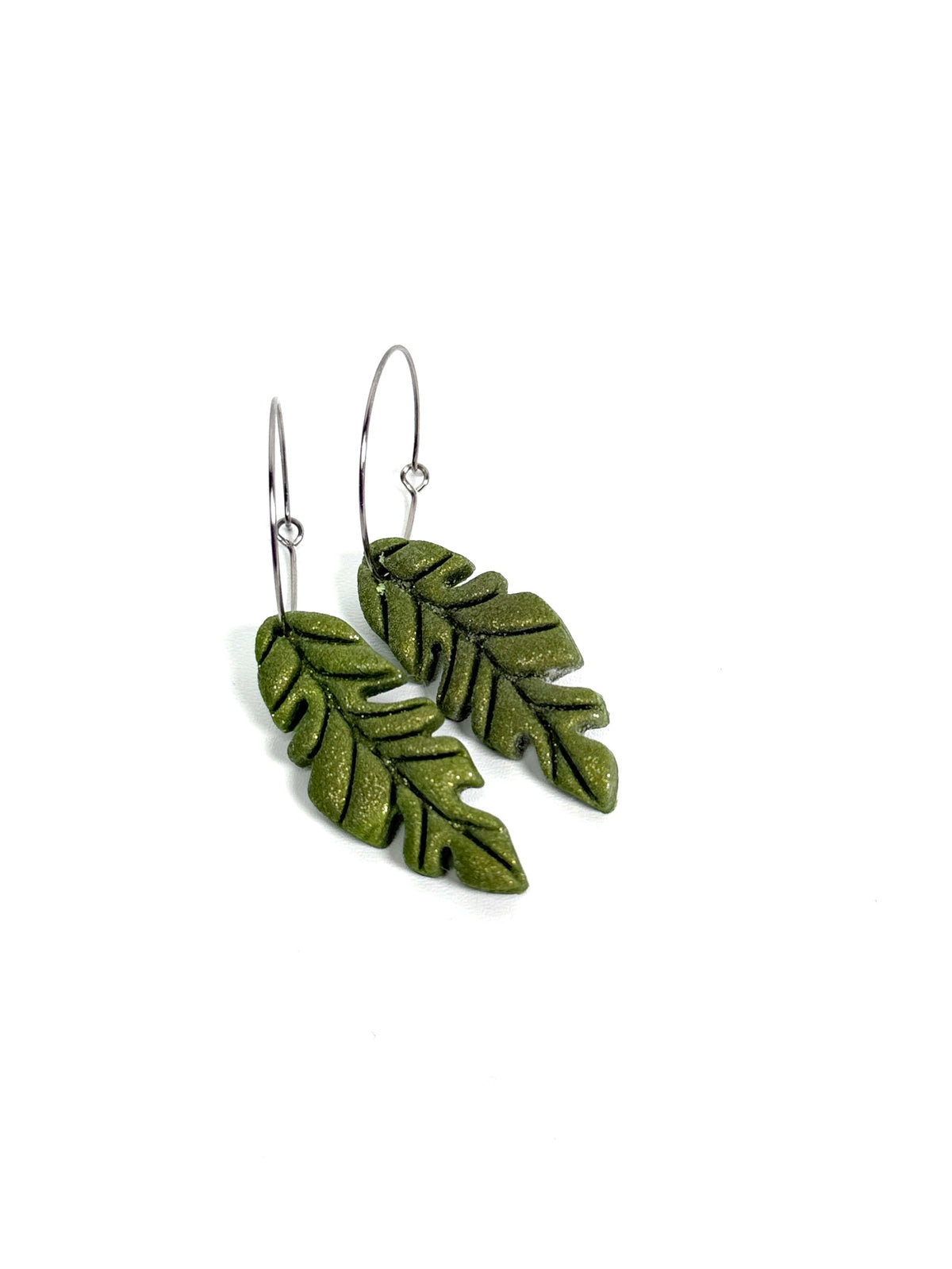 Monstera Leaf Dangle & Stud Earrings