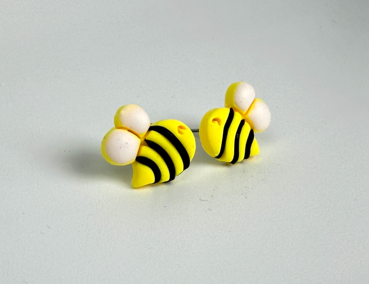 Bumblebee Polymer Clay Stud Earrings