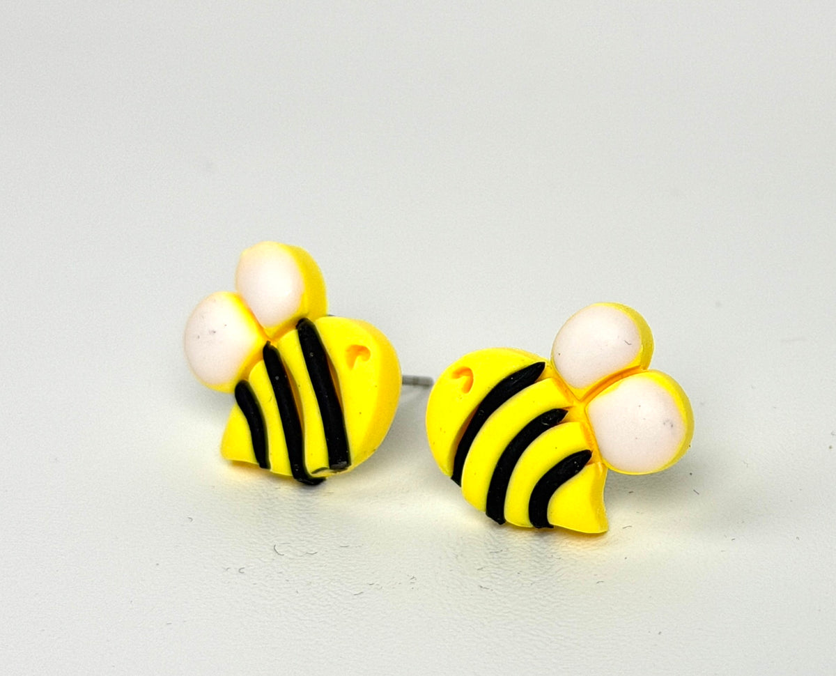 Bumblebee Polymer Clay Stud Earrings