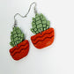 Succulent Plant Clay Earrings
