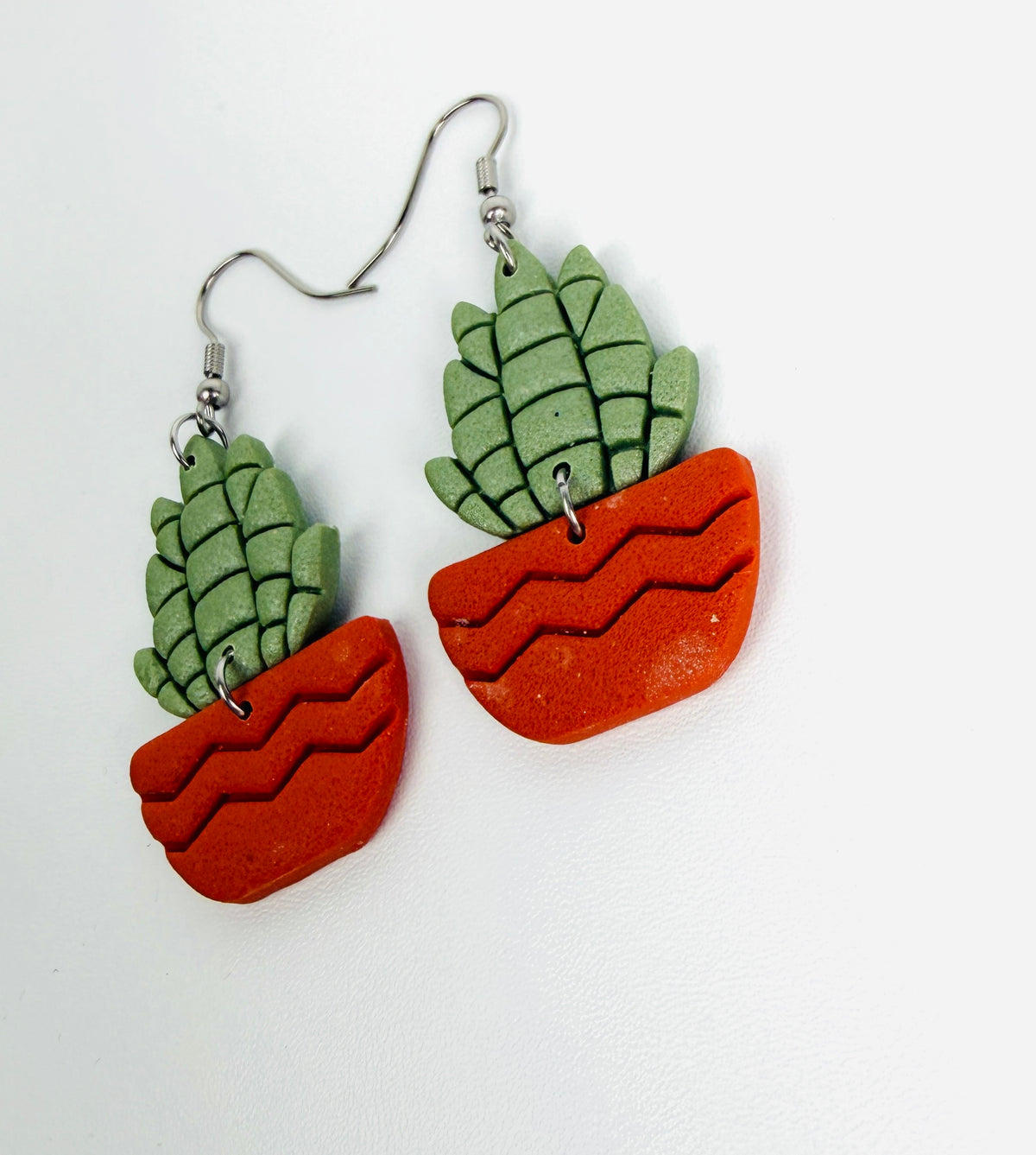 Succulent Plant Clay Earrings