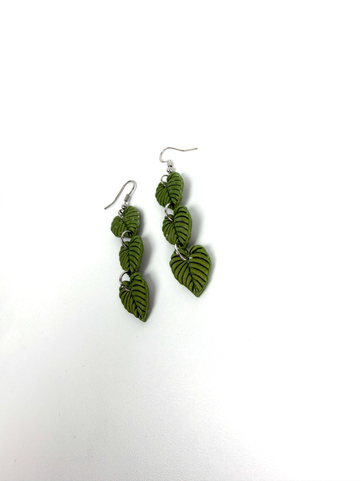 Monstera Leaf Cascade Clay Earrings