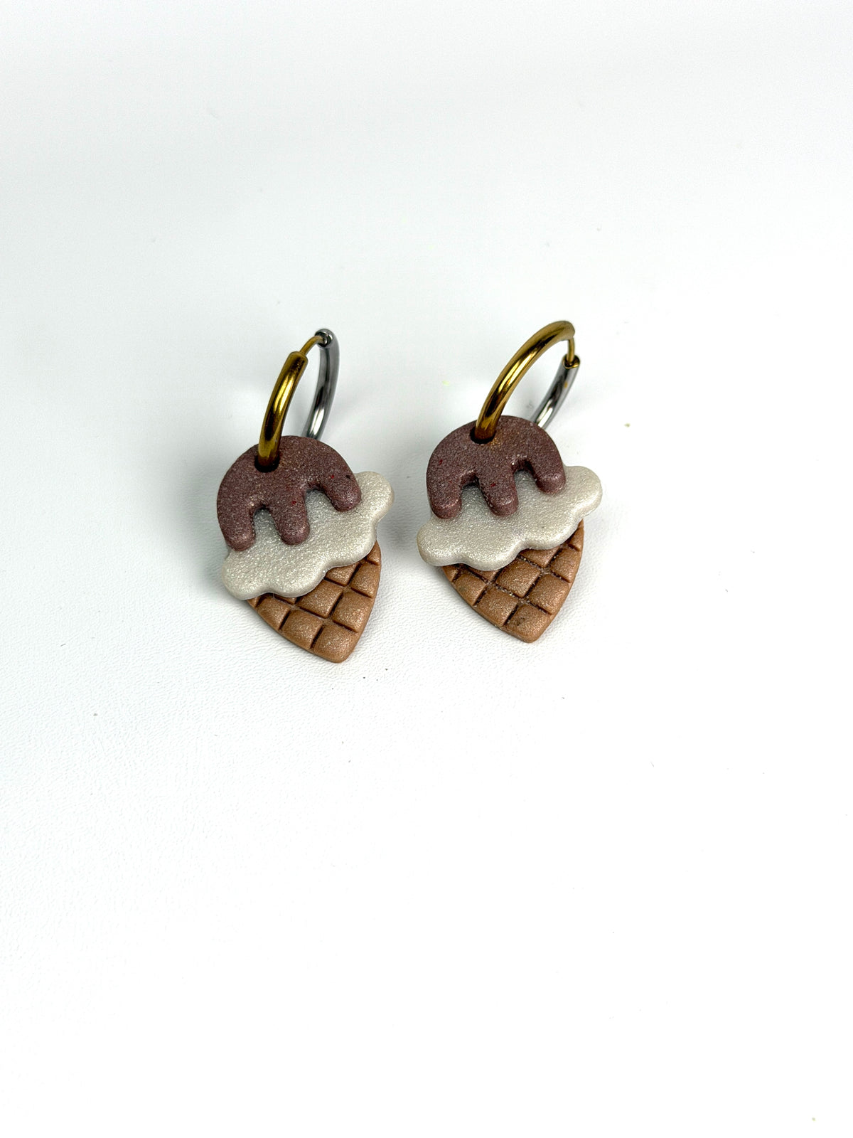Sweet Treat Drip Dangles | Ice Cream Cone Earrings | Polymer Clay