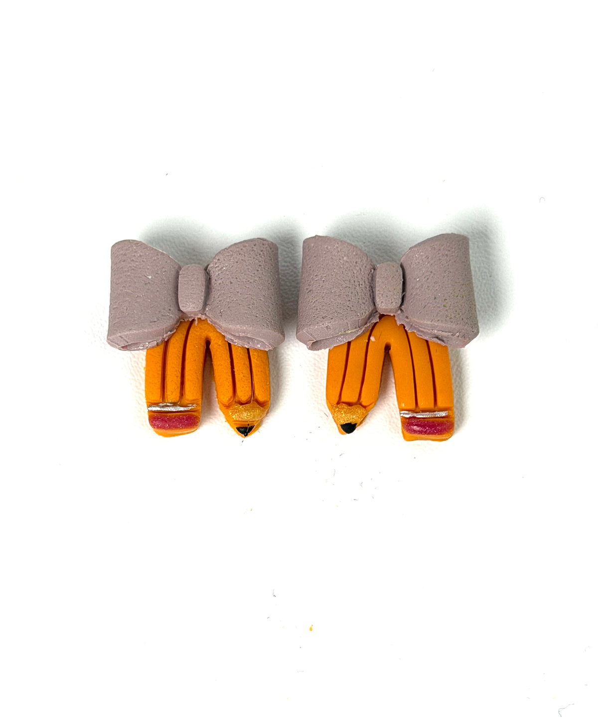 Polymer Clay Pencil Bow Earrings | Teacher Back to School Jewelry